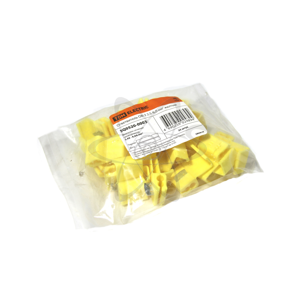 Ответвитель ОВ-3 2,5-6 мм2 желтый(25шт.)