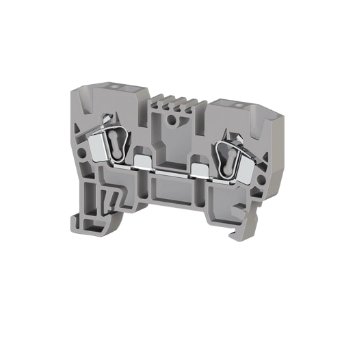 Клеммник YBK 4 мм2 (0, 5…4 мм2, рабочее напряжение до 750В, рабочий ток до 32А, серый), пружинный за