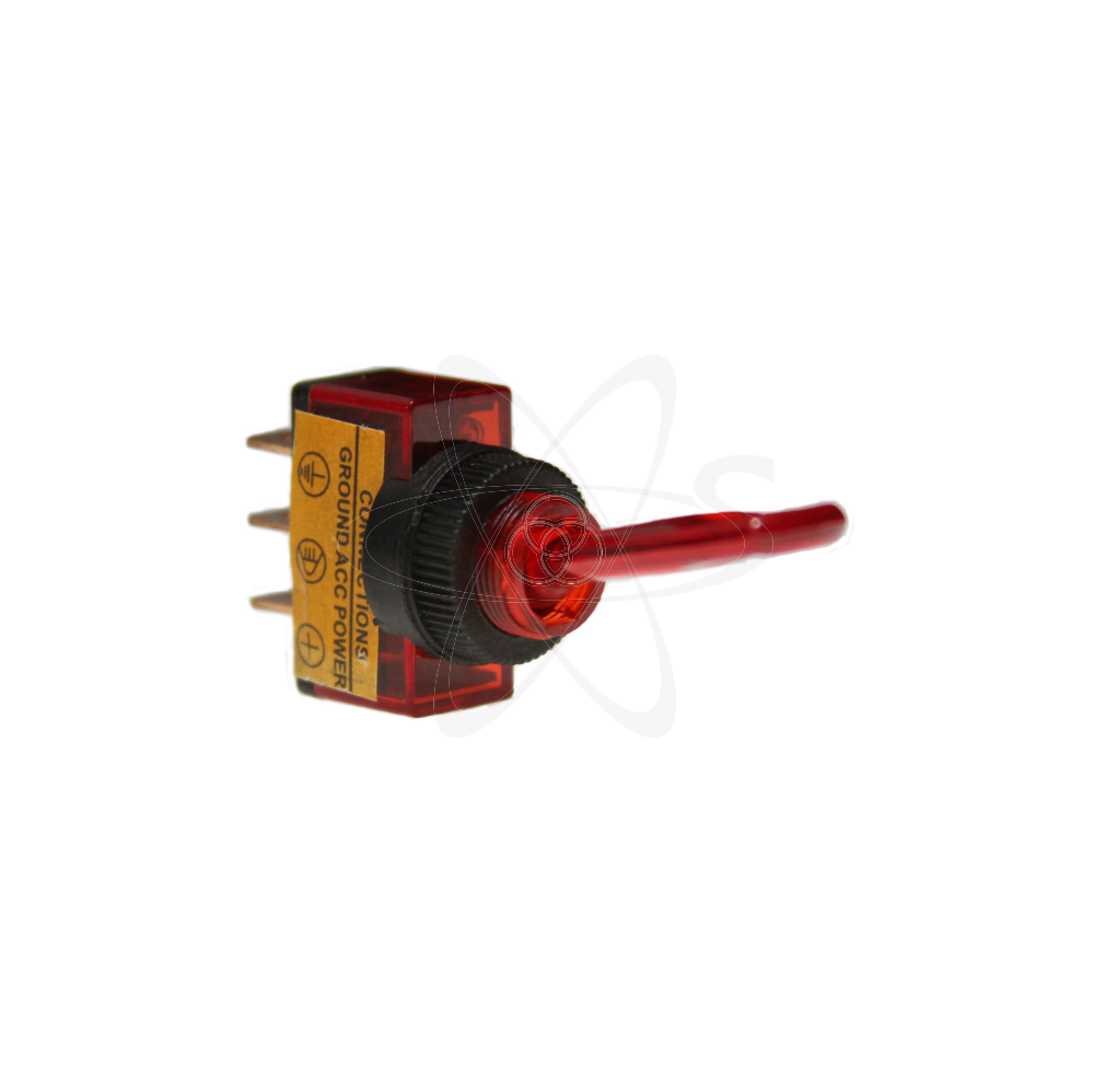 Тумблер автомобильный 24DC 3 ножки красный