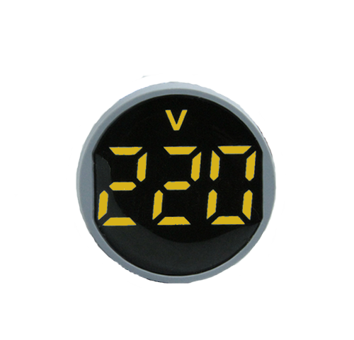 Вольтметр мини ADV-22DV(O) оранжевый (Круглый)