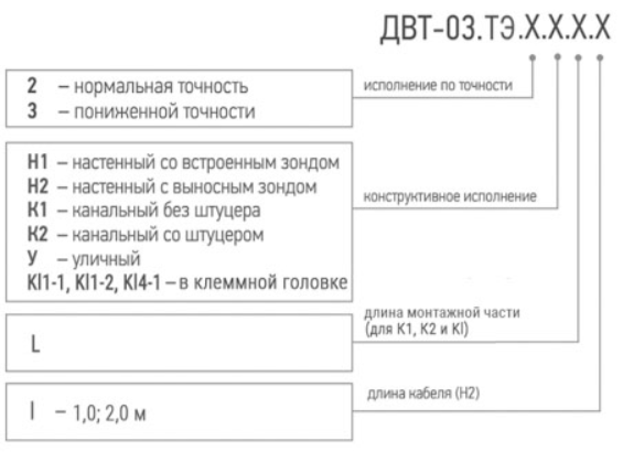 Датчик влажн. и температуры ДВТ-03.ТЭ.2.K1.200