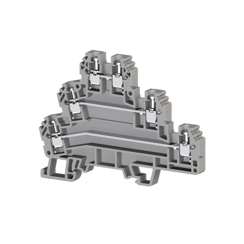 Клеммник PUK3 3-х ярусный 2.5мм2 (серый)