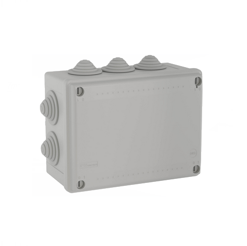Коробка распределительная открытой установки 150х110х70мм с кабельными вводами, IP55, 10 вводов