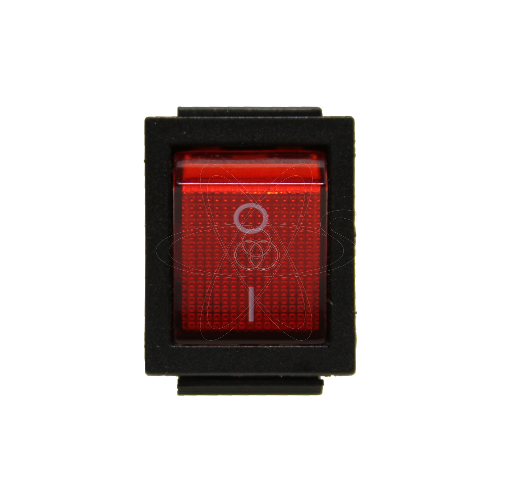 Тумблер клавишный KCD2-201 широкий 20А-250V 4 ножки красный