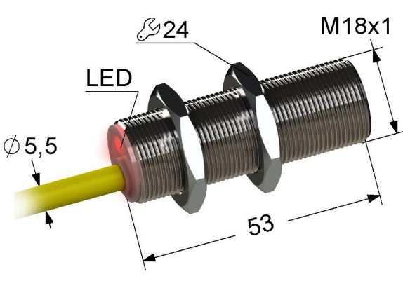 Индуктивный датчик PS2.18M53-5B11-К (PNP.NO)