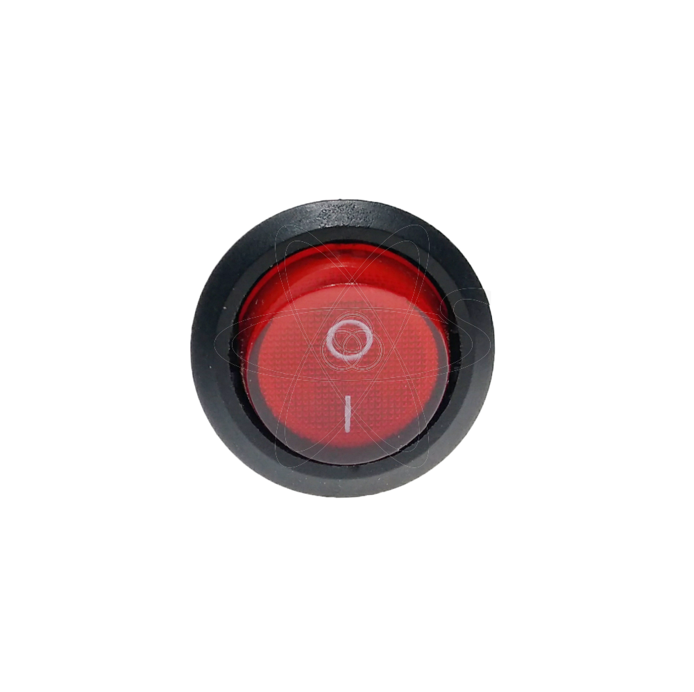 Тумблер клавишный KCD1 круглый 6А 3 ножки красный