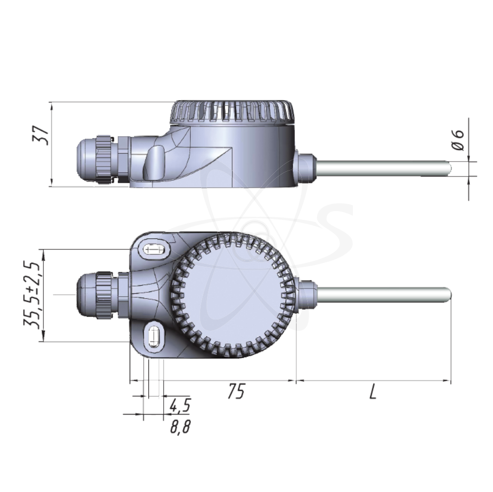 ДТС125-PT100.В2.60(Pt100, L=60мм, d=6мм, -60+100С)