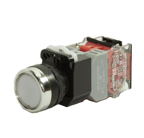 Кнопка SBS0-DY-11D с подсветкой  белый  (W) 230В 1з+1р