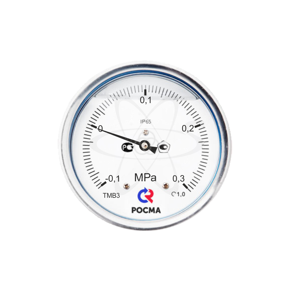 Мановакуумметр ТМВ-321Т.00 (-0,1...+0,3МРа) G1/4.1,5 с гидрозаполнением