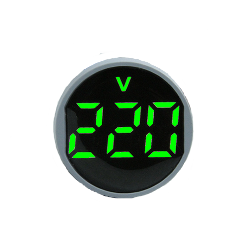 Вольтметр мини ADV-22DV(G) зеленый (Круглый)
