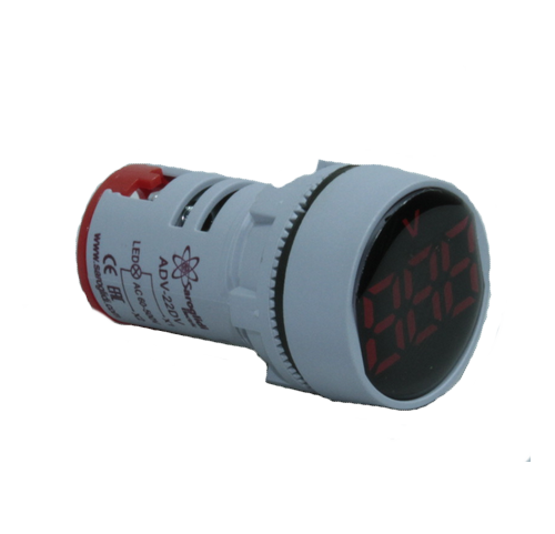 Вольтметр мини ADV-22DV(R) красный (Круглый)