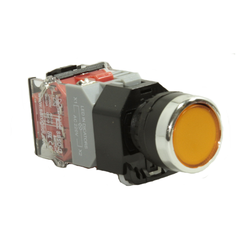 Кнопка SBS0-DY-11D с подсветкой  желтый (Y)  230В 1з+1р