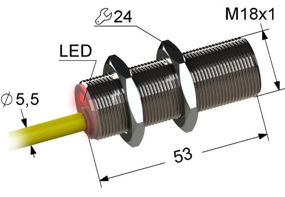 Индуктивный датчик PS2.18M53-5B21-К (NPN.NO)