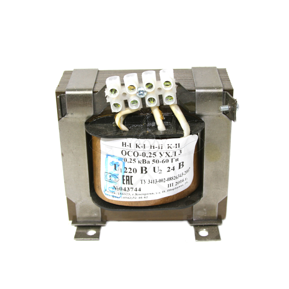 Трансформатор понижающий ОСО-0,25 кВа 220/24В