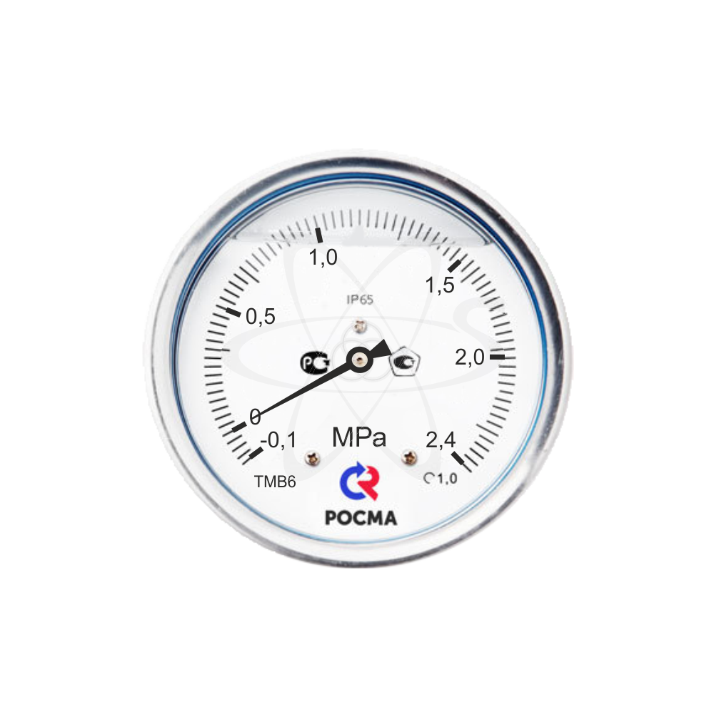 Мановакуумметр ТМВ-621Т.00 (-0,1...+2.4МРа) G1/2.1,0 с гидрозаполнением