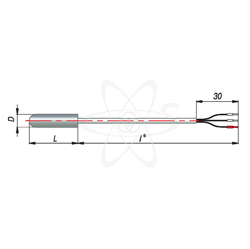 ДТС024-100П.В3.30/1(100П, L=30мм, каб. 1м, d=8мм,)