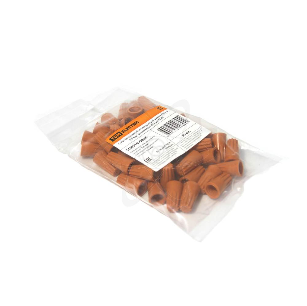 Соед.изолирующий зажим СИЗ-3 5,5мм2 оранжевый(50шт.)