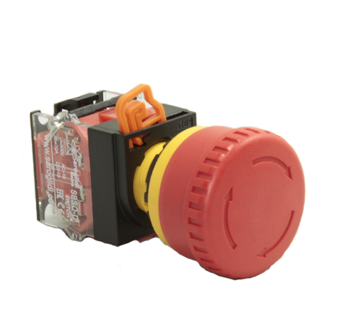 Кнопка SBSO-KA-11TS Грибок красный с фикс.и поворотн. размык 1з+1р