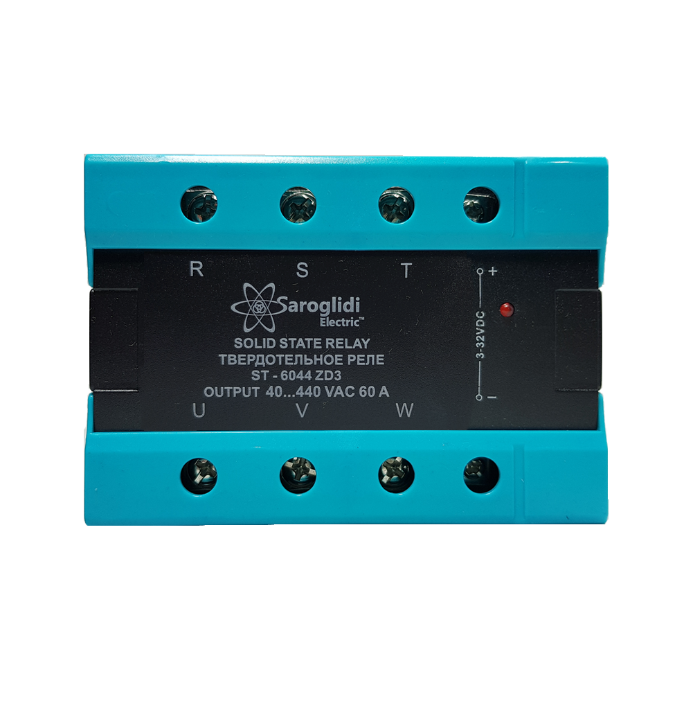 Твердотельное реле ST-6044.ZD3 60А 3ф. упр. 3-32VDC