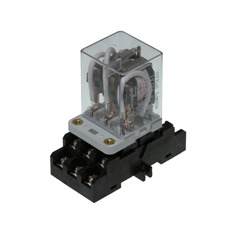 Промежуточное реле JQX-38F 3Z DC 12V 40A с колодкой