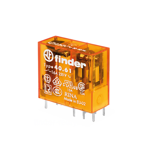 Реле Finder 40.61.8.230.0000; 1CO 16A; контакты AgCdO; катушка 230В AC