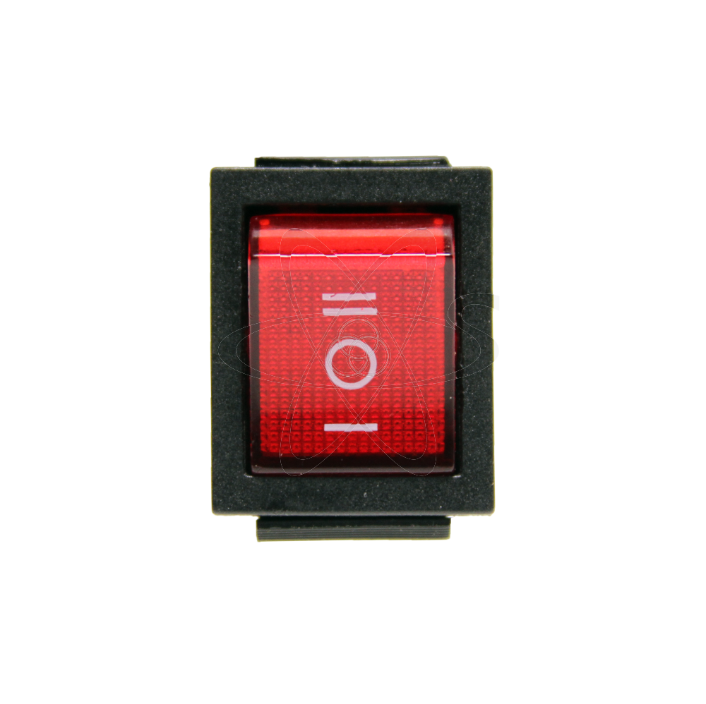 Тумблер клавишный KCD2-203 широкий 20А-250V  3 положения красный