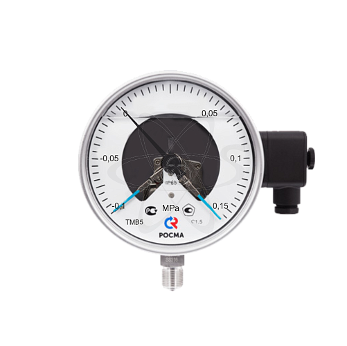 Мановакуумметр электро-контакт. ТМВ-521Р.05 (-0,1...+0,15МPа) G1/2.кл1.0 с гидрозаполнением