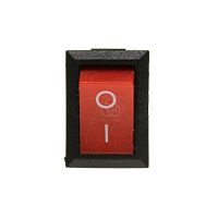 Тумблер клавишный KCD1 прямоуг. 6А 2 ножки красный