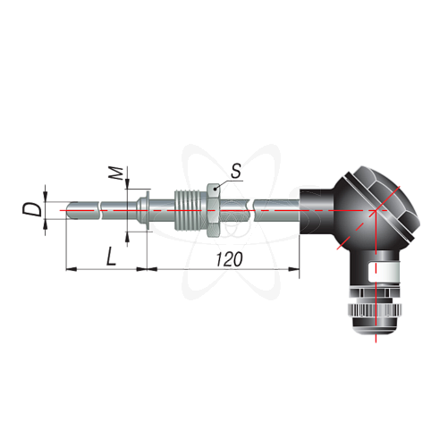 ДТС045-50М.В3.1300(50М, L=1300мм, d=10мм, -50+180С)
