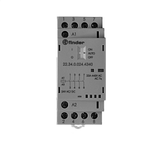 Модульный контактор; 4NO 25А; контакты AgSnO2; катушка 24В АС/DC; + мех.индикатор + LED