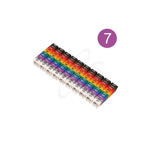Маркер наборный - символ "7" фиолетовый 2,5 мм2 (150 шт.) TDM