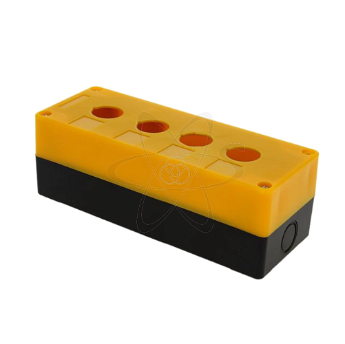 Корпус КП104 для кнопки 4 места желтый