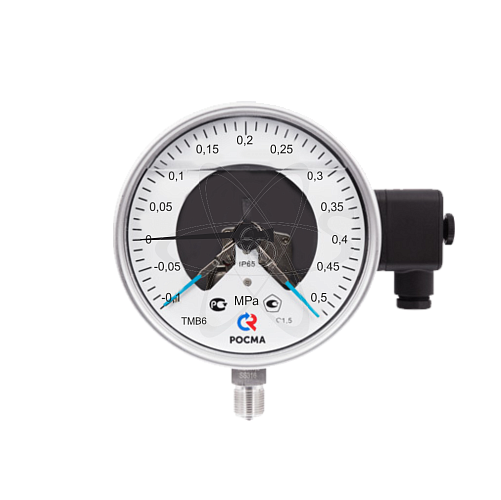 Мановакуумметр электро-контакт. ТМВ-621Р.05 (-0,1...+0,5МPа) G1/2.кл1.0 с гидрозаполнением