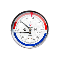 Термоманометр ТМТБ 41Т.2 (0...150С) (0...1,0МPа) G1/2 кл2.5