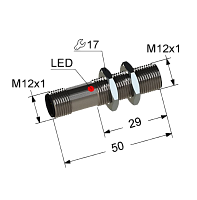 Индуктивный датчик PS2-12M50-4В11-С4 (PNP.NO)