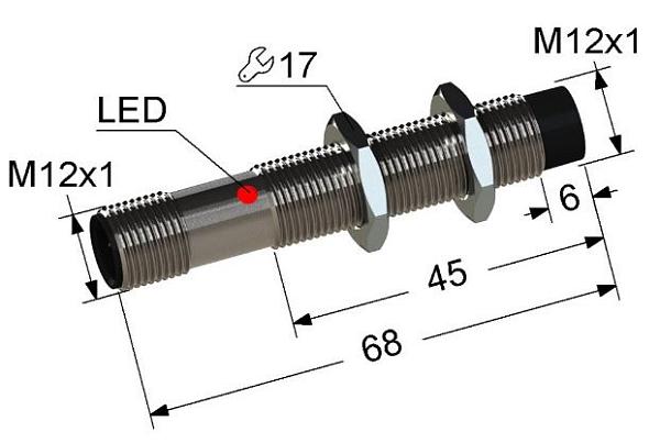 Индуктивный датчик PS2-12M68-8N11-С4 (PNP.NO)
