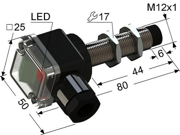 Индуктивный датчик ВБ2.12М.80.4.2.1.В (NPN.NO)