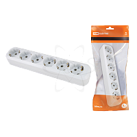 Розетка 6 гнезд 2П+З 16А белая