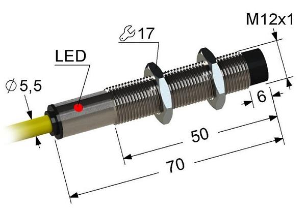 Индуктивный датчик ВБ2.12М.70.4.7.2.К 