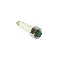 Лампа NHC диам. 9мм c металлич. ободком зеленая 230В