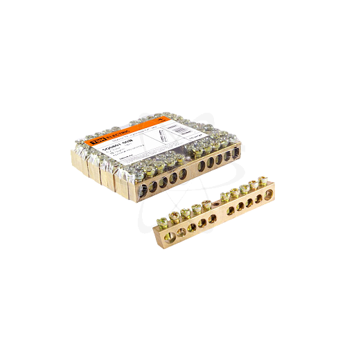 Шина "N"  нулевая 6х9мм 10/1 (10групп/крепеж по центру)