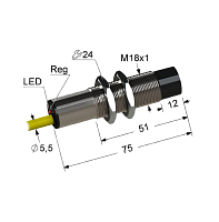 Емкостной датчик PS1-18M75-15N51-K (PNP.NO+NC)