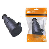 Розетка с заглушкой переносн. каучук 2Р+РЕ 16А 