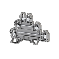 Клеммник PUK3 3-х ярусный 2.5мм2 (серый)