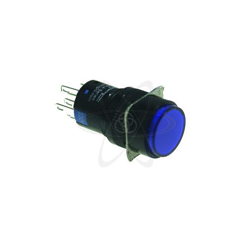 Кнопка SBS1-AY-11D (конектор R5) d=16 с подсветкой  синий 230В 1з+1р