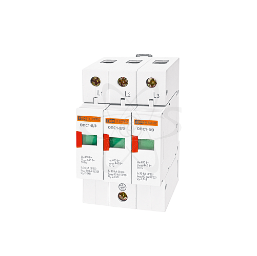 Разрядник ОПС1-B 3Р In=30kA Un=400B Im=60kA TDM