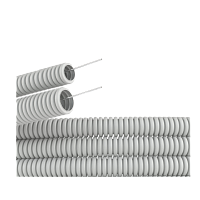 Труба ПВХ гибкая гофрированная 32мм, лёгкая с протяжкой, 25м, цвет серый