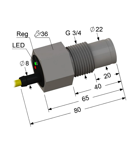 Емкостной датчик ВБ1У.G3/4.80.3.1.1.Z (PNP NO)