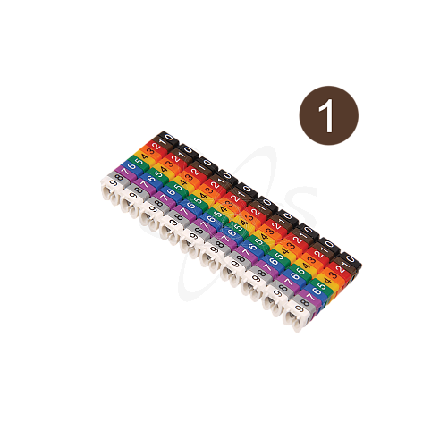 Маркер наборный - символ "1" коричневый 1,5 мм2 (150 шт.) TDM