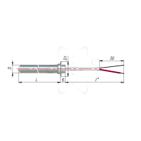 ДТПL094-00.70/1,5(ТХК, L=70мм, каб. 1,5м, d=6мм, -40+400С)